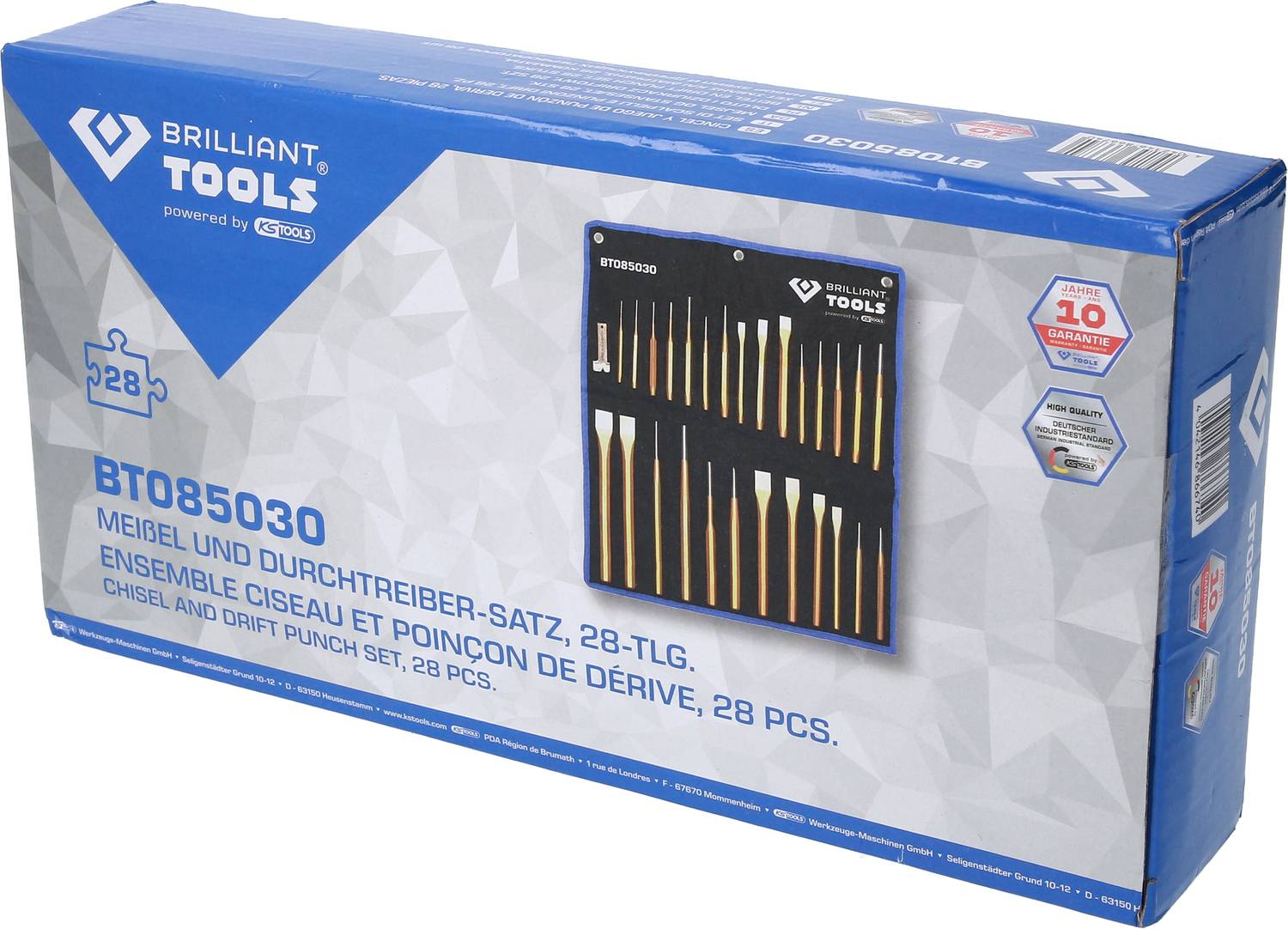 Brilliant Tools Meißel und Durchtreiber-Satz, 28-tlg BT085030