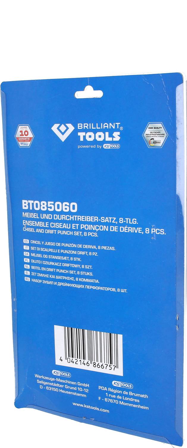 Brilliant Tools Meißel und Splintentreiber / Durchtreiber-Satz, 8-tlg BT085060