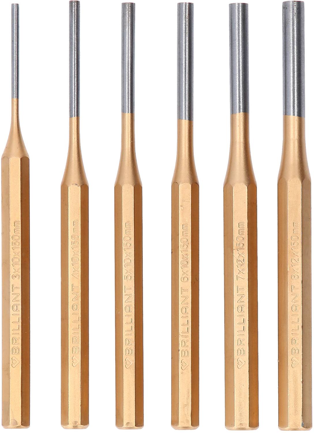 Brilliant Tools Splintentreiber / Durchtreiber-Satz, 6-tlg BT085070
