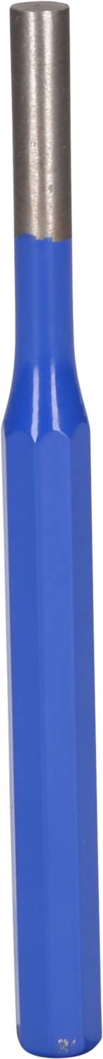 Ein langer, blauer, zylinderförmiger Stab mit einem silbernen Abschnitt am oberen Ende.