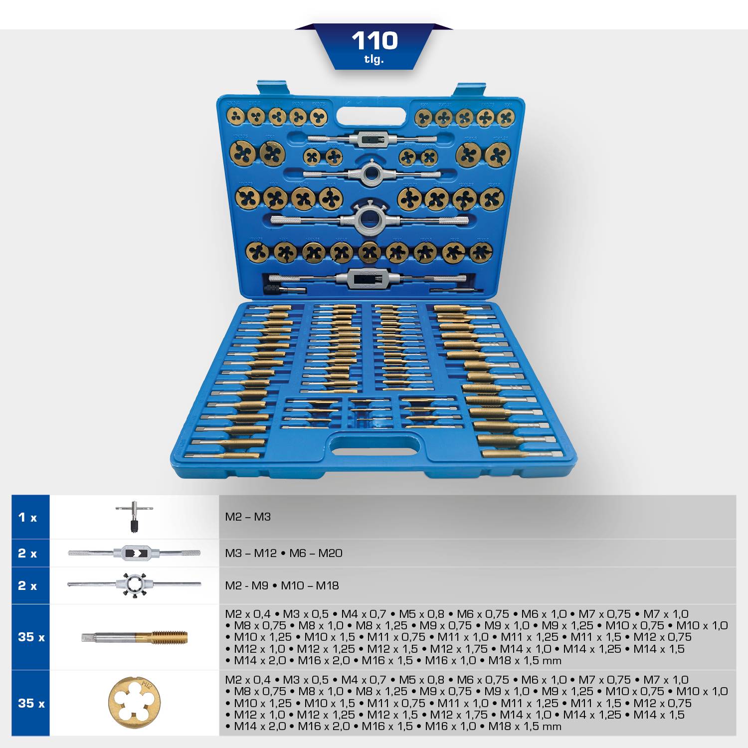 Brilliant Tools BT101985 BT101985 Handgewindebohrer-Set 1St.