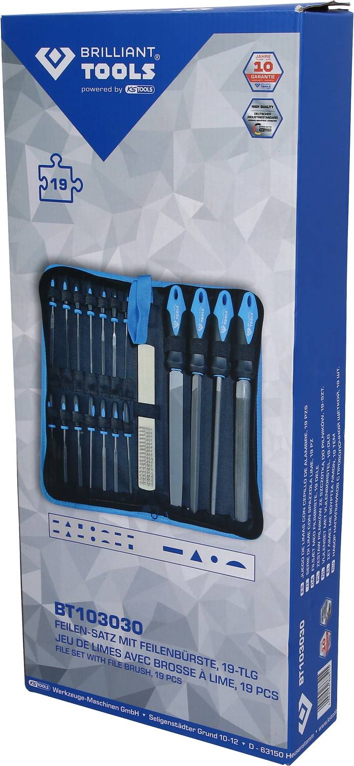 Brilliant Tools BT103030 Feilen-Satz mit Feilenbürste, 19-tlg 1 St.