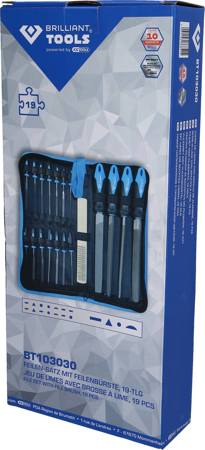 Brilliant Tools BT103030 Feilen-Satz mit Feilenbürste, 19-tlg 1St.