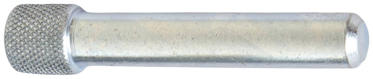 Metallzylinder mit geriffeltem Kopf, wahrscheinlich ein Schraubwerkzeug oder maschinelles Teil.
