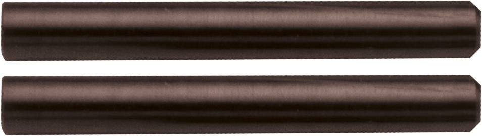 Zwei parallel liegende zylindrische Metallstifte mit glatter Oberfläche.