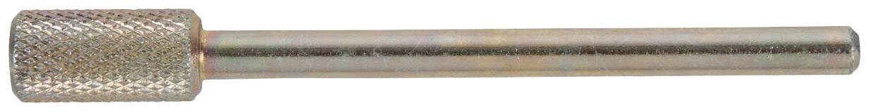 Metallischer, zylindrischer Dorn mit gerändeltem Griff. Verwendet als Präzisionswerkzeug in der Metallbearbeitung.