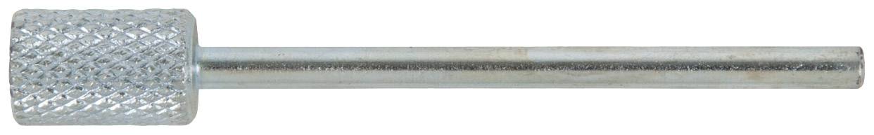 Ein Metalltool mit gerändeltem Griff und einem langen, glatten Schaft. Eignet sich zum Halten oder Drehen bei handwerklichen Arbeiten.
