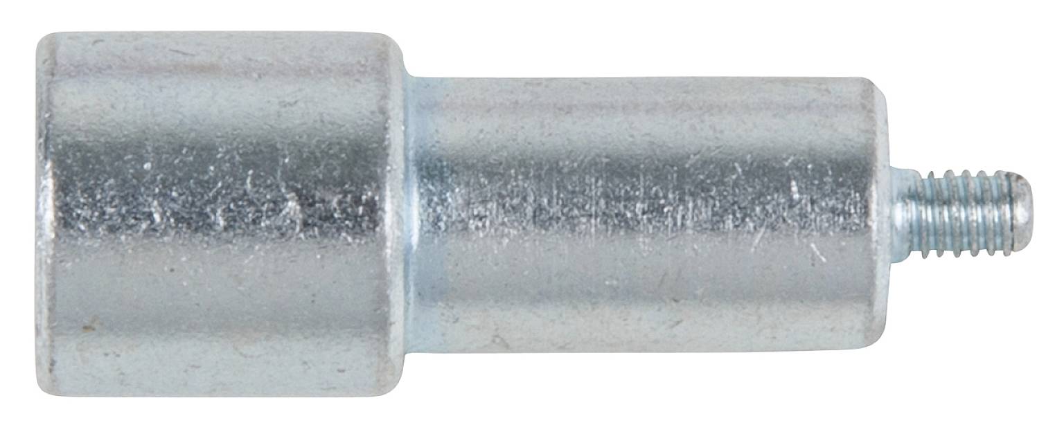 Metallzylinder mit Gewinde an einem Ende, möglicherweise ein Teil eines Befestigungs- oder Verbindungsmechanismus.