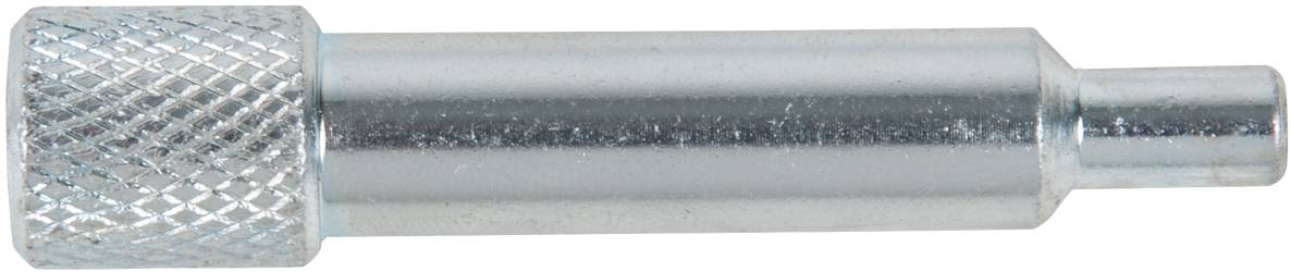 Ein silbernes Metalladapterstück mit geriffeltem Griff und zylindrischem Ende; dient zur Verbindung von Rohren oder Schläuchen.
