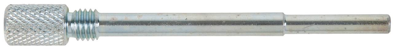 Ein metallischer Bolzen mit gerändeltem Kopf und Gewinde.
