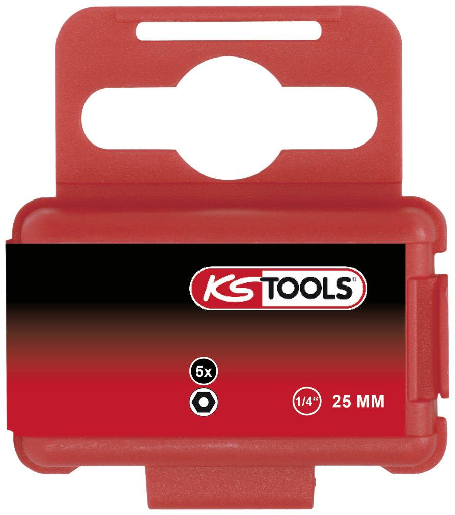Rote Werkzeugverpackung mit 'KS Tools'-Logo und Angaben: 5x, 1/4