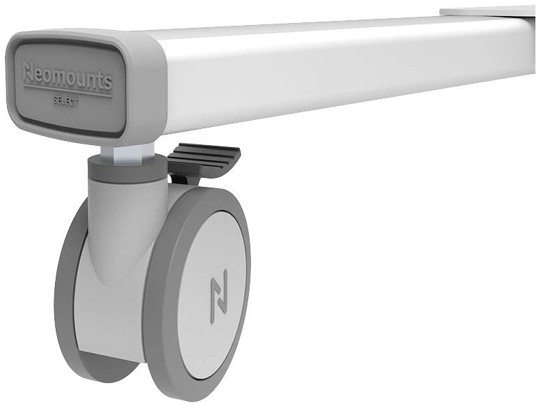 Graue Rolle mit Neomounts-Logo, verbunden an einem weißen, rechteckigen Arm.