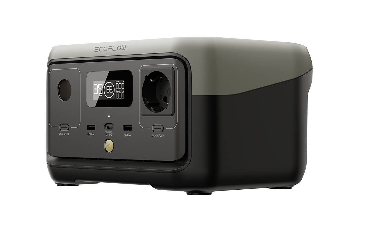 ECOFLOW River 2 Powerstation LiFePO 4 Schwarz mit Laderegler