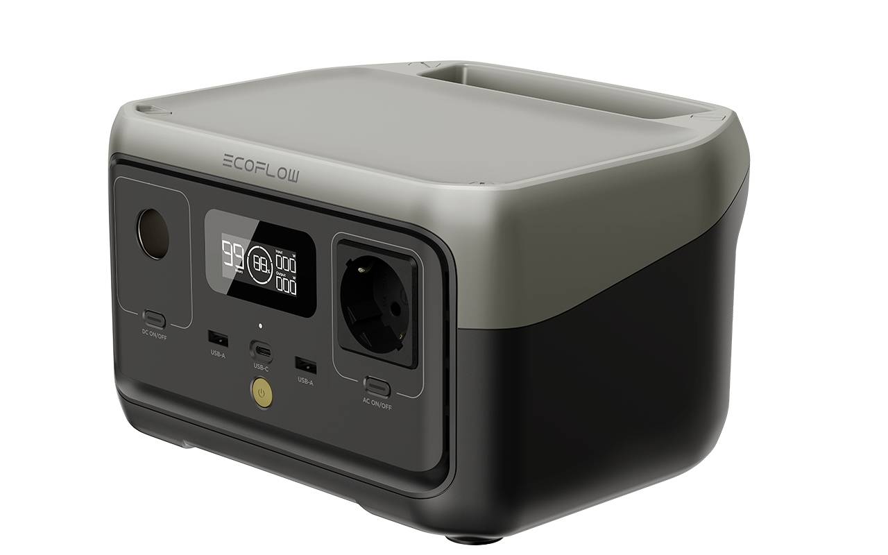 ECOFLOW River 2 Powerstation LiFePO 4 Schwarz mit Laderegler