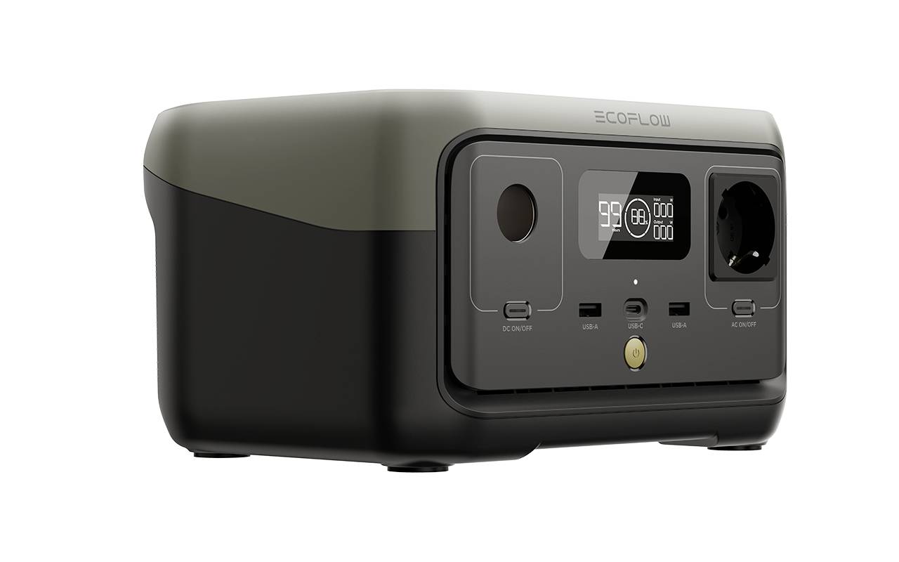 ECOFLOW River 2 Powerstation LiFePO 4 Schwarz mit Laderegler