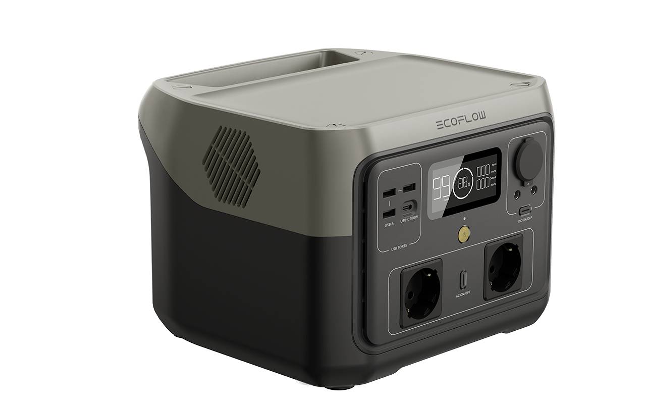 ECOFLOW River 2 Max Powerstation LiFePO 4 Schwarz mit Laderegler