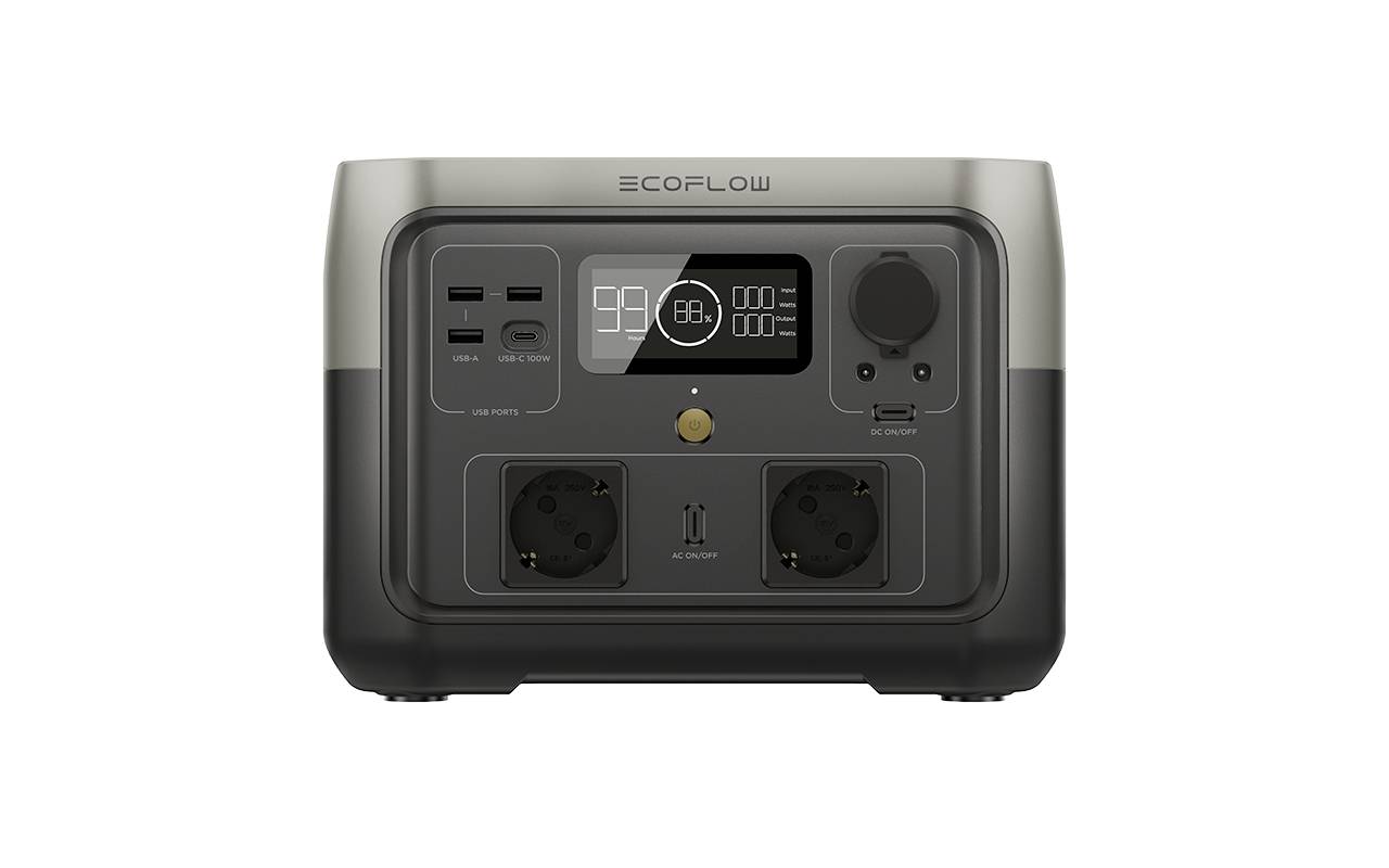 ECOFLOW River 2 Max Powerstation LiFePO 4 Schwarz mit Laderegler