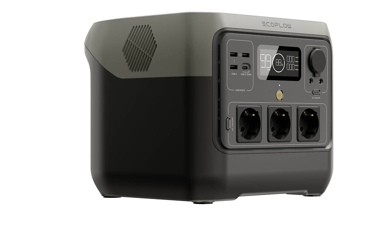 ECOFLOW River 2 Pro Powerstation LiFePO 4 Schwarz mit Laderegler