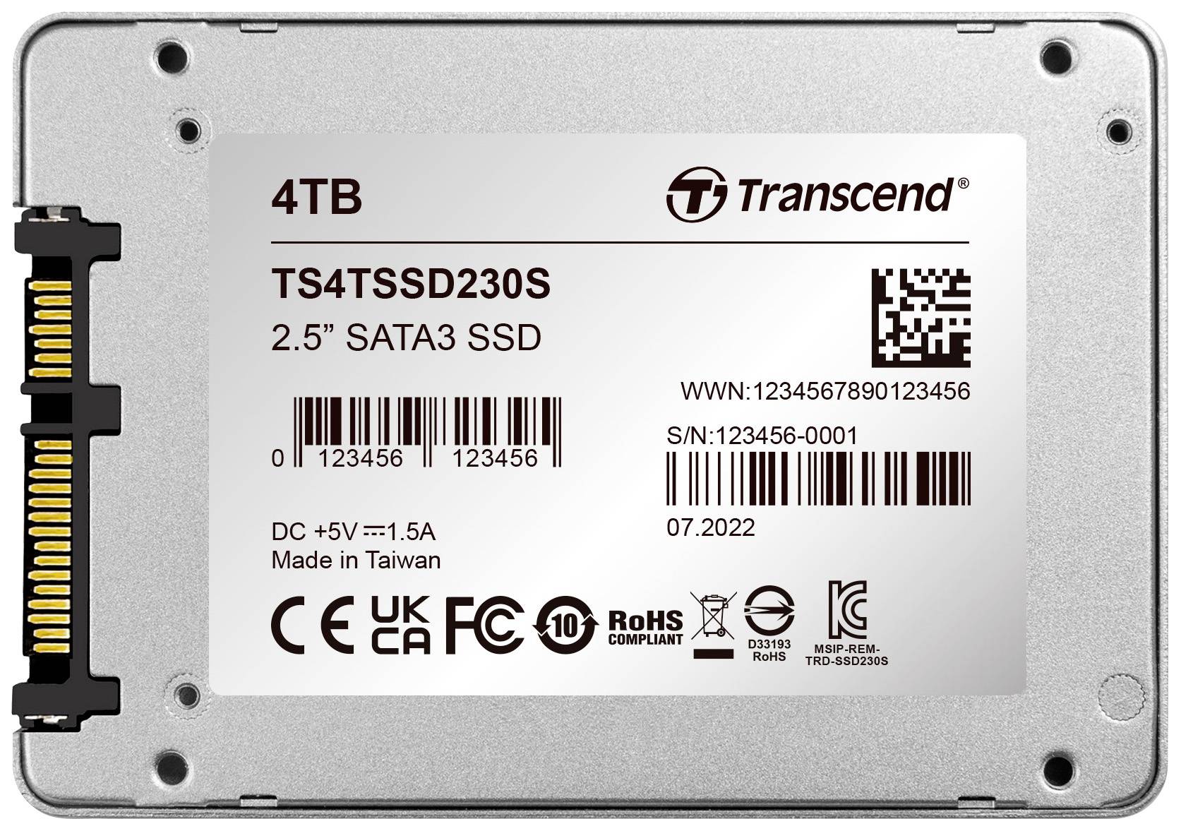 Transcend 230S 4 TB Interne SATA SSD 6.35 cm (2.5 Zoll) SATA 6 Gb/s Retail TS4TSSD230S