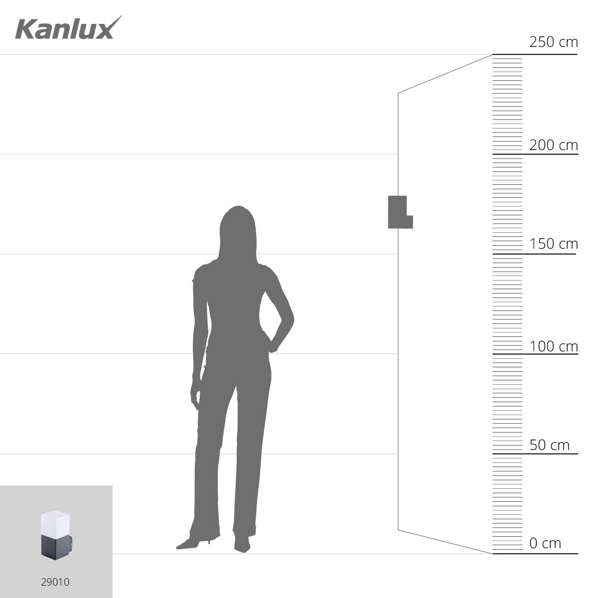 Kanlux VADRA 16L-UP 29010 Außenwandleuchte LED, Glühlampe, Kompakt-Leuchtstofflampe E27 Anthrazit