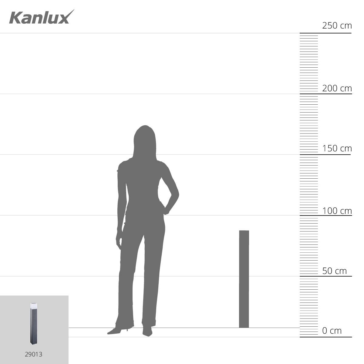 Kanlux 29013 VADRA 80 Außenstandleuchte Glühlampe, Kompakt-Leuchtstofflampe, LED GU10, Par 16 Anthrazit