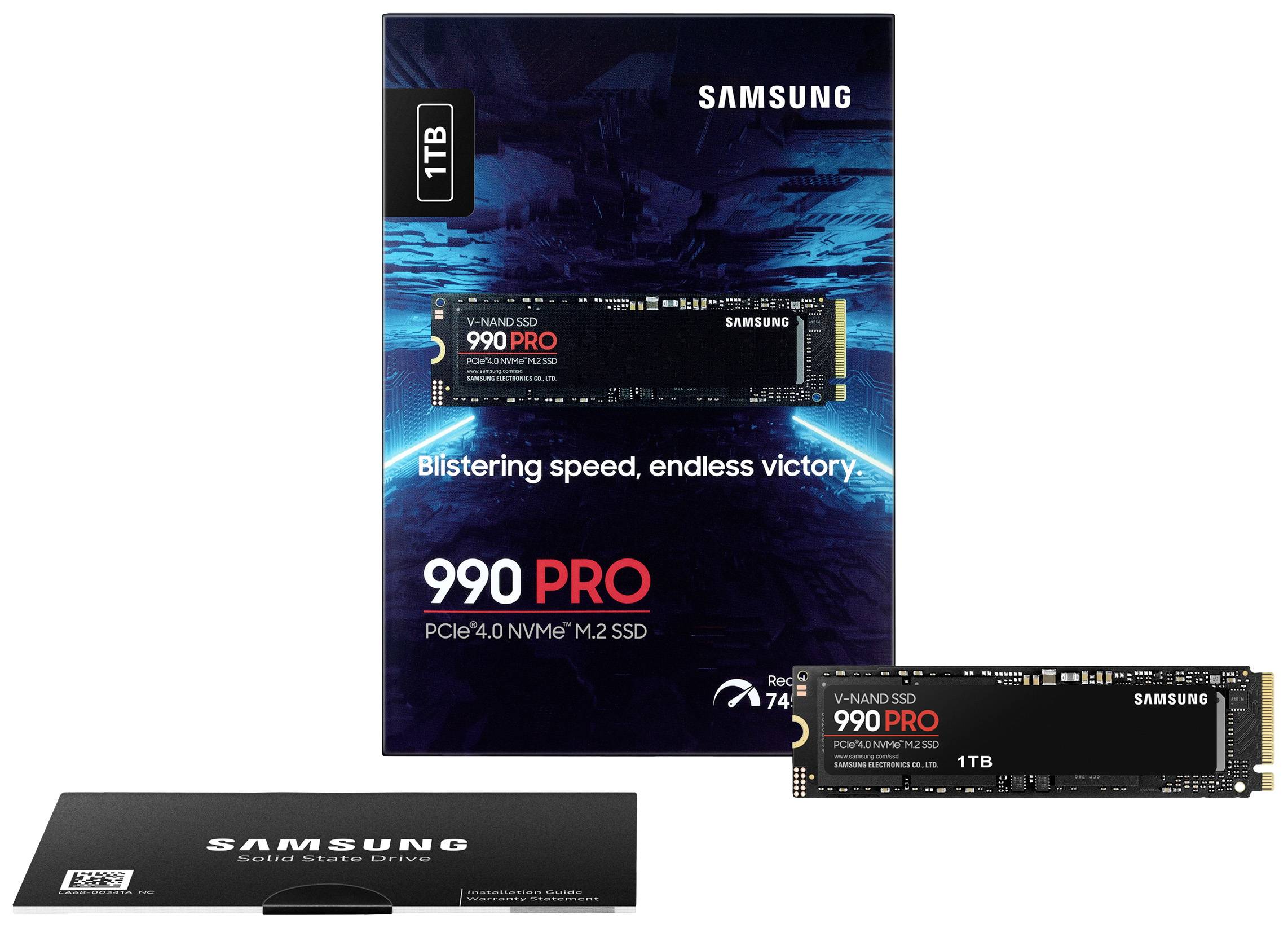 Samsung 990 PRO 1TB Interne M.2 PCIe NVMe SSD 2280 PCIe NVMe 4.0 x4 Retail MZ-V9P1T0BW
