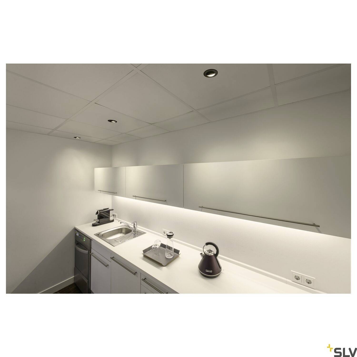 SLV 1007274 LED-Einbauleuchte 12er Set LED 8W Schwarz