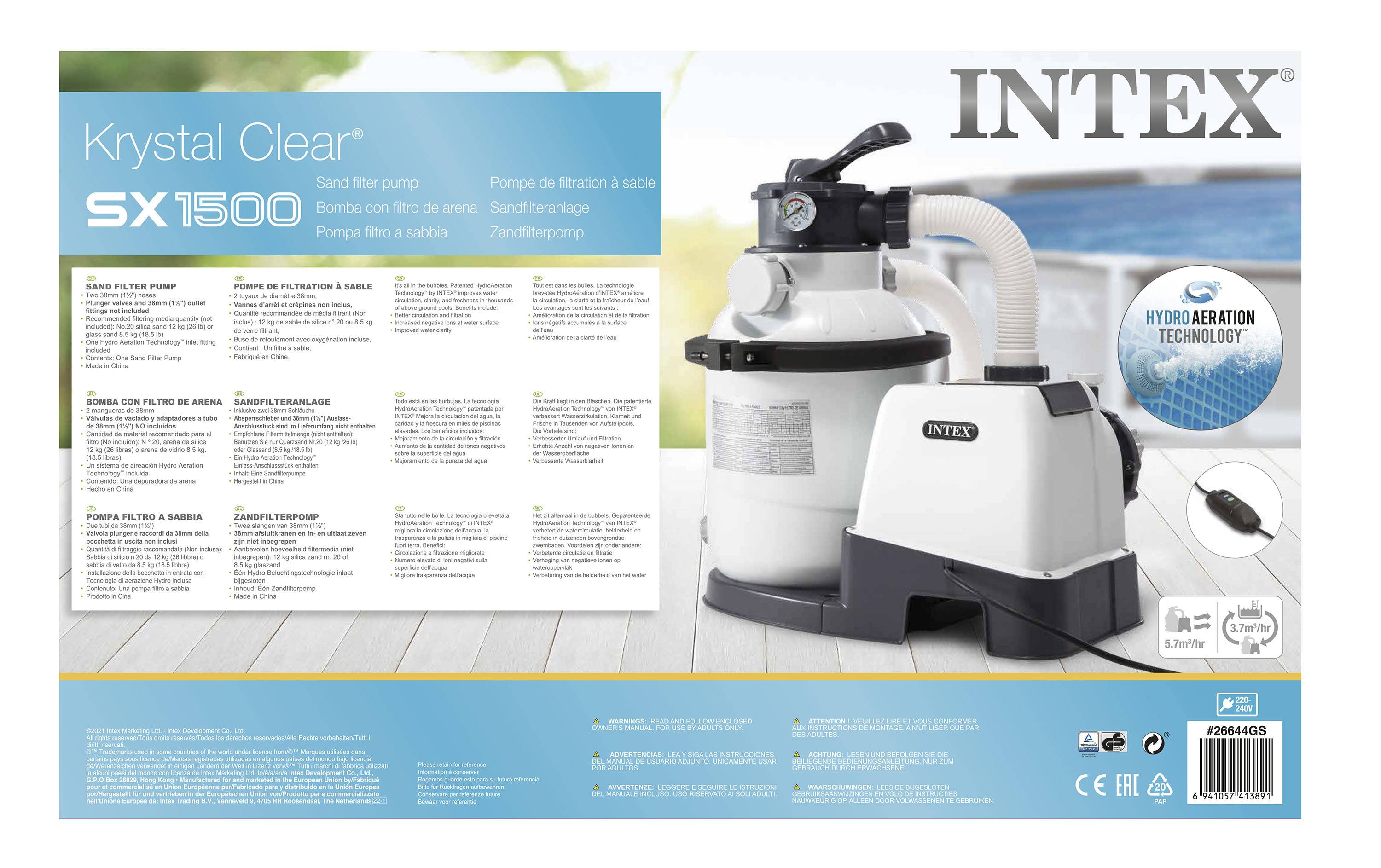 Intex 26644GS SX1500 Sandfilteranlage 4.5 m³/h