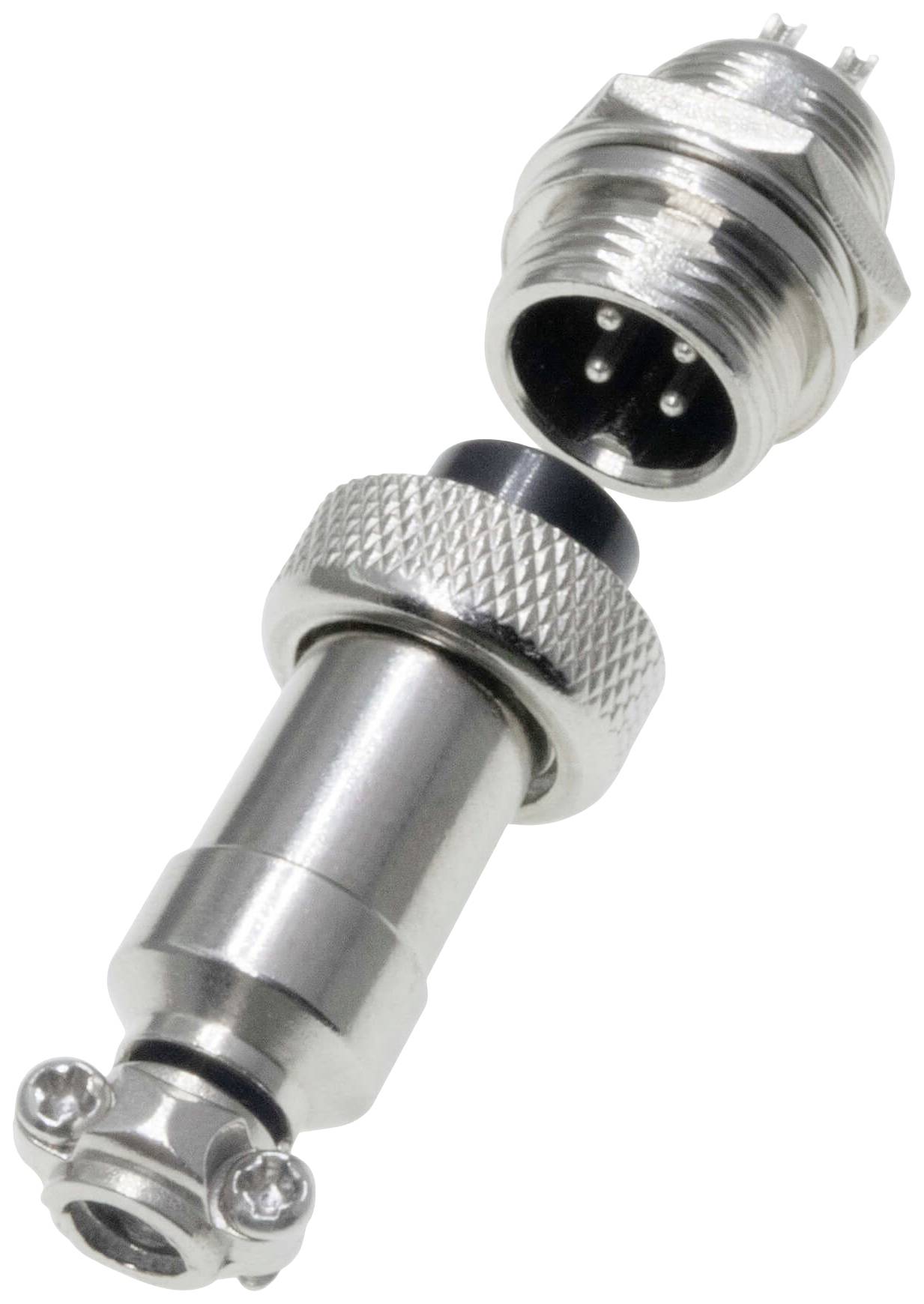 Pollin 453543 Rundsteckverbinder Buchse, Einbau, Stecker Gesamtpolzahl: 4 1 Set