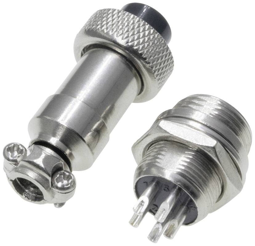 Pollin 453544 Rundsteckverbinder Buchse, Einbau, Stecker Gesamtpolzahl: 5 1 Set