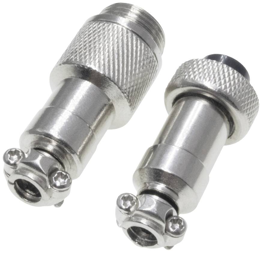 Pollin 453547 Rundsteckverbinder Stecker, Buchse Gesamtpolzahl: 3 1 Set