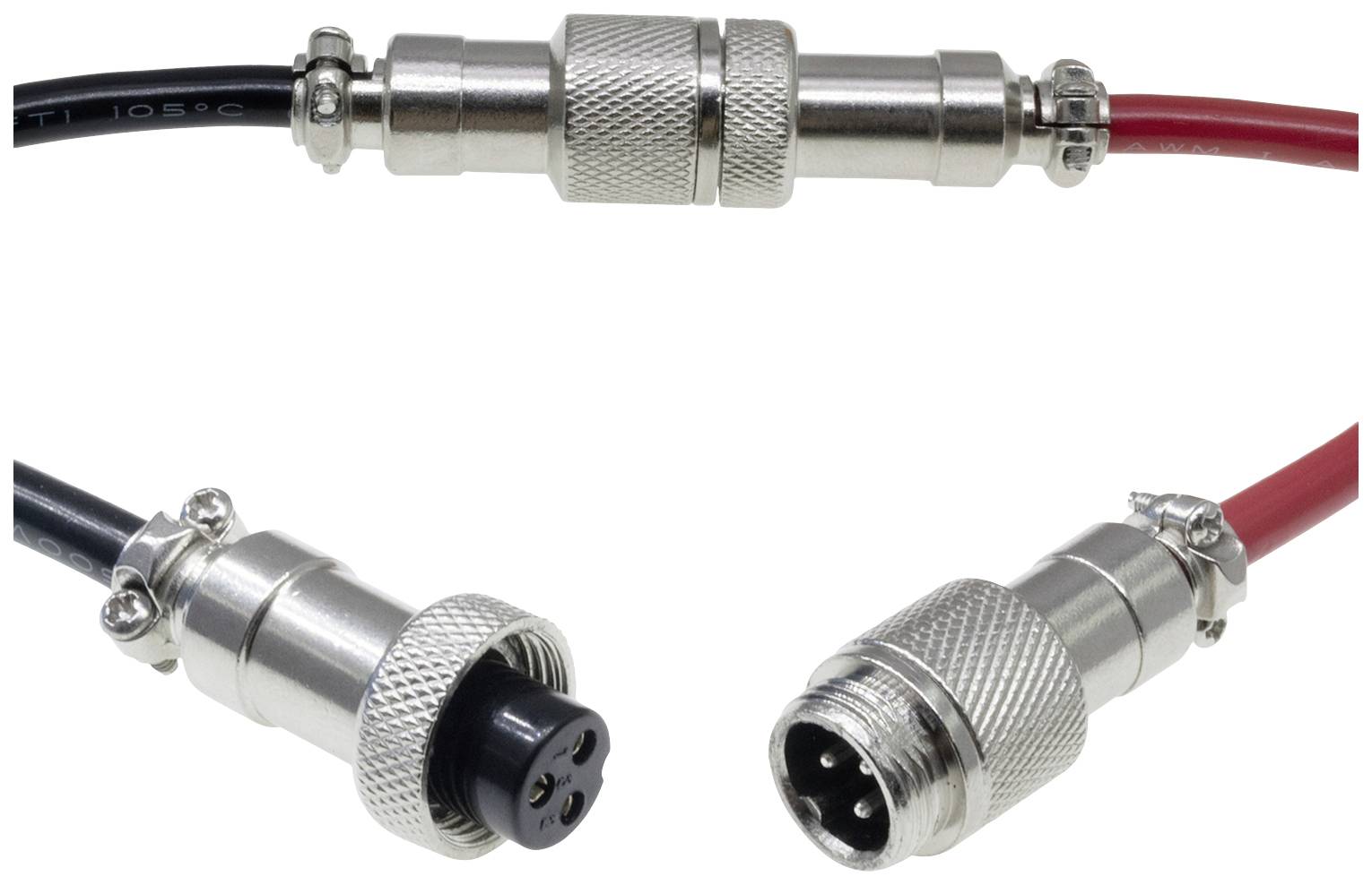 Pollin 453547 Rundsteckverbinder Stecker, Buchse Gesamtpolzahl: 3 1 Set