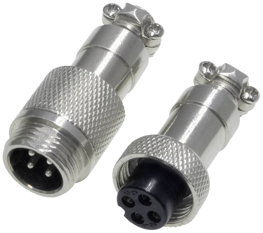 Pollin 453548 Rundsteckverbinder Stecker, Buchse Gesamtpolzahl: 4 1 Set