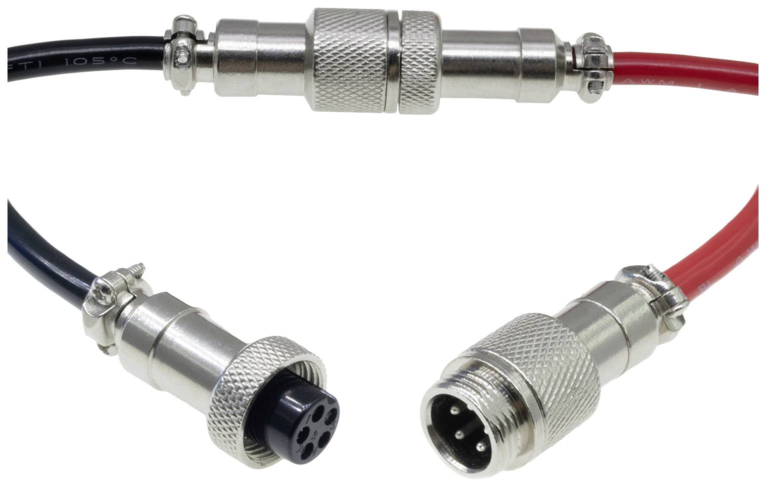 Pollin 453548 Rundsteckverbinder Stecker, Buchse Gesamtpolzahl: 4 1 Set