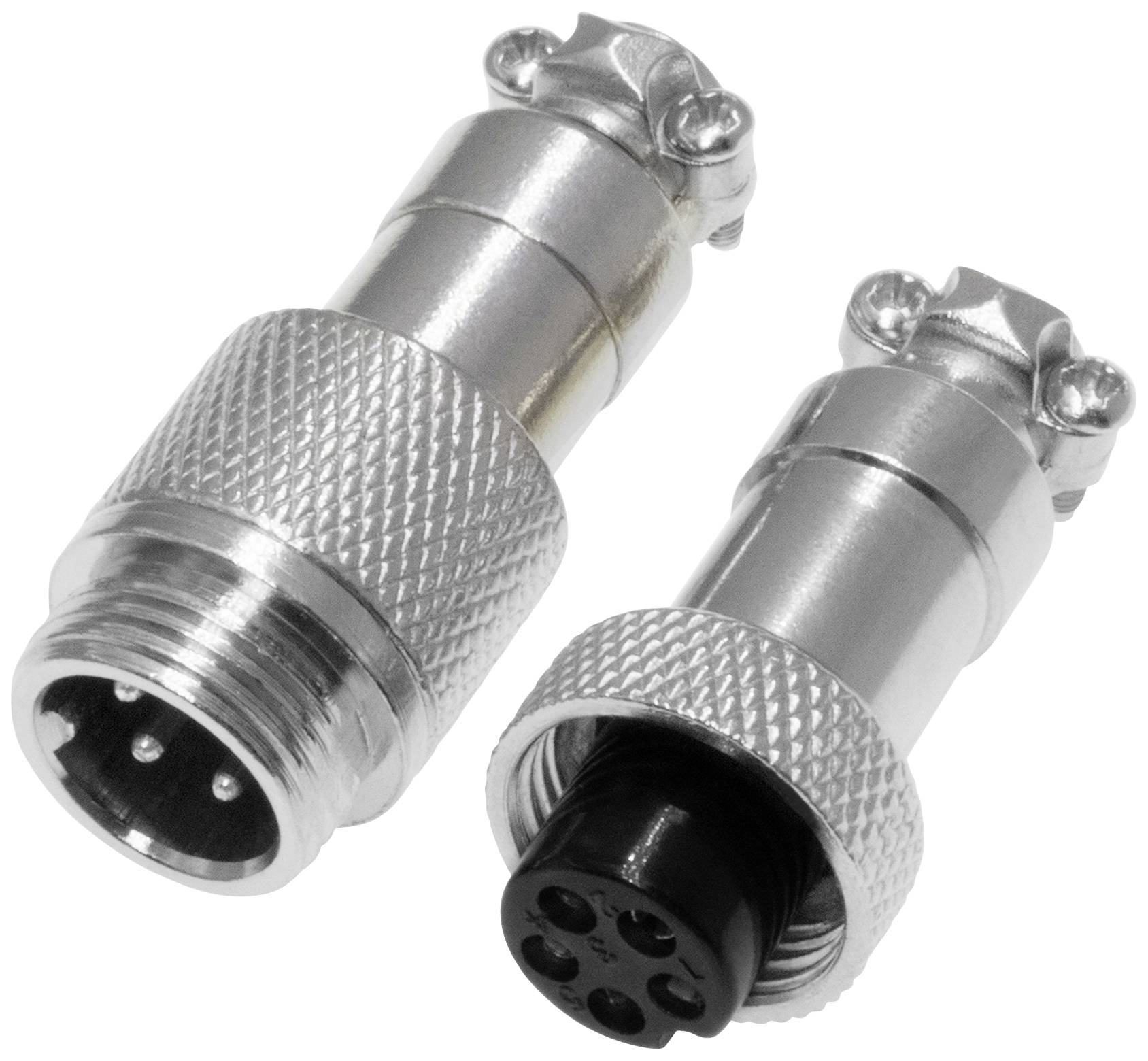 Pollin 453549 Rundsteckverbinder Stecker, Buchse Gesamtpolzahl: 5 1 Set