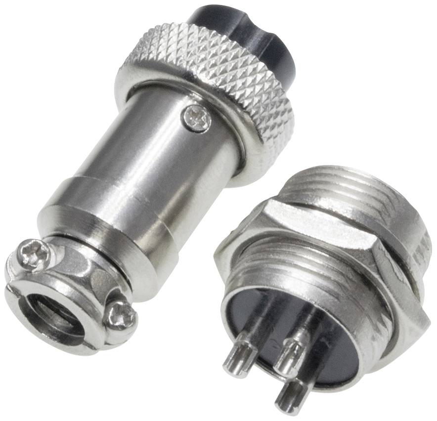 Pollin 453552 Rundsteckverbinder Buchse, Einbau, Stecker Gesamtpolzahl: 3 1 Set