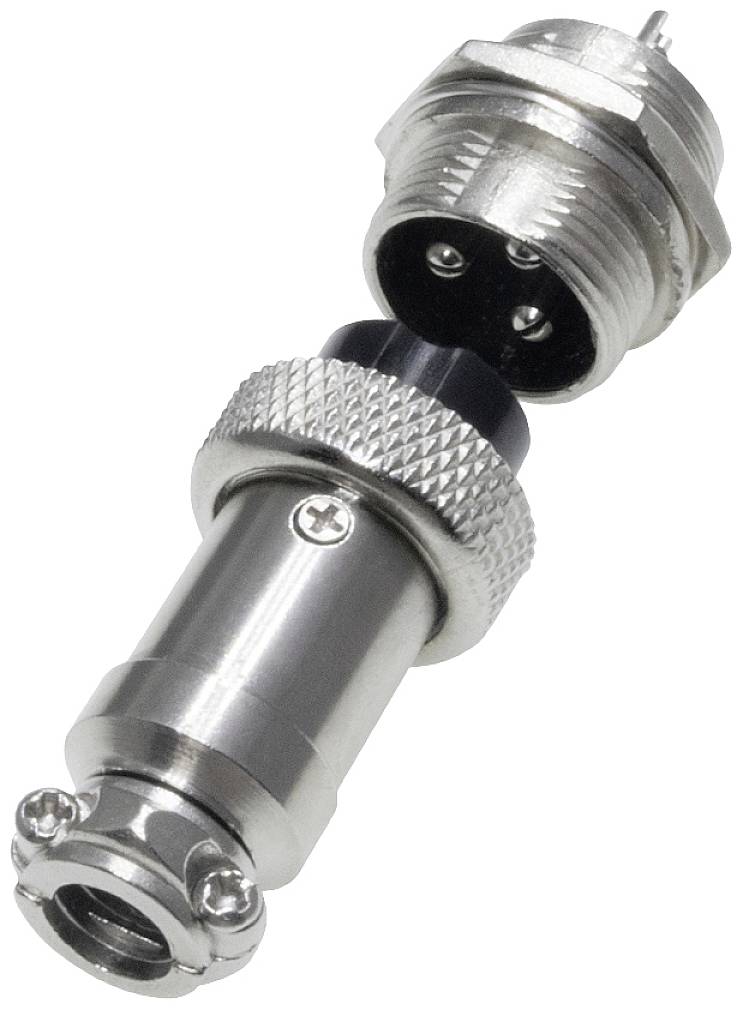 Pollin 453552 Rundsteckverbinder Buchse, Einbau, Stecker Gesamtpolzahl: 3 1 Set