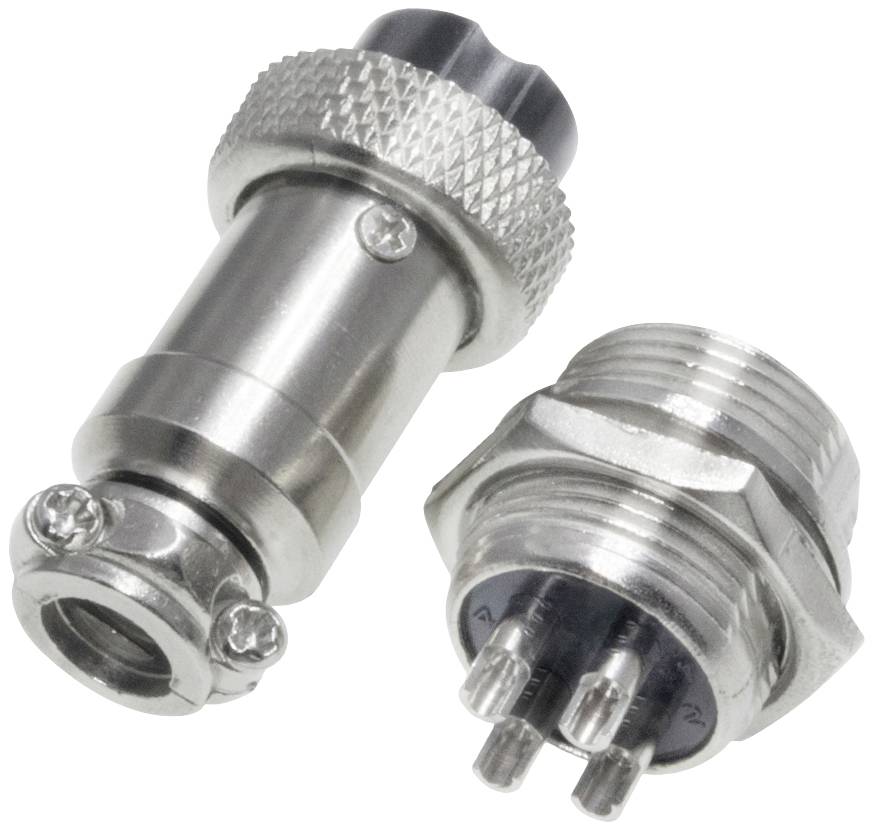 Pollin 453553 Rundsteckverbinder Buchse, Einbau, Stecker Gesamtpolzahl: 4 1 Set