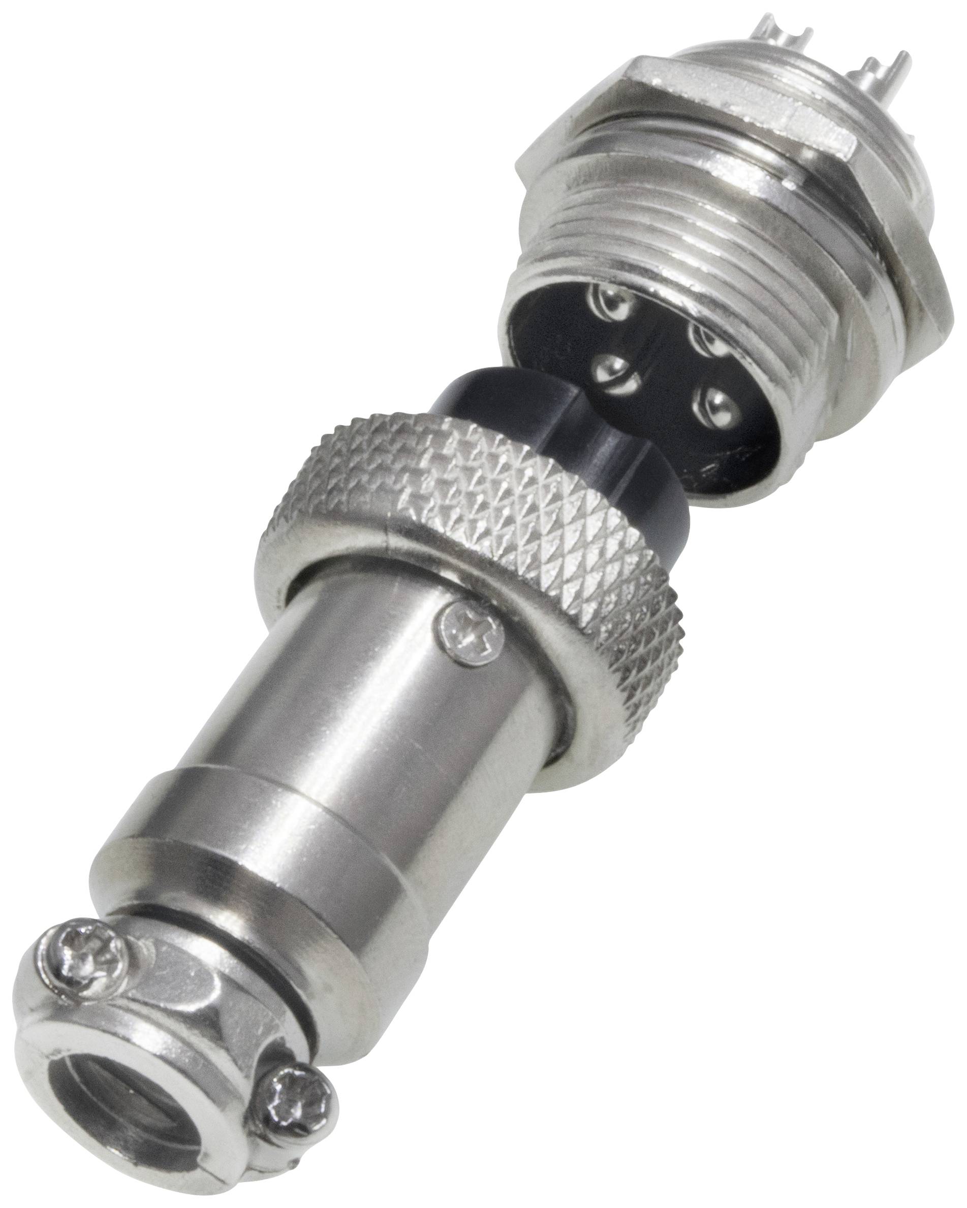 Pollin 453553 Rundsteckverbinder Buchse, Einbau, Stecker Gesamtpolzahl: 4 1 Set