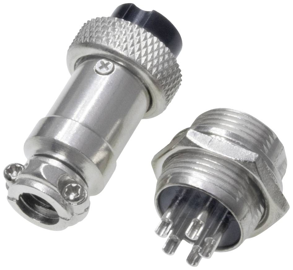 Pollin 453554 Rundsteckverbinder Buchse, Einbau, Stecker Gesamtpolzahl: 5 1 Set