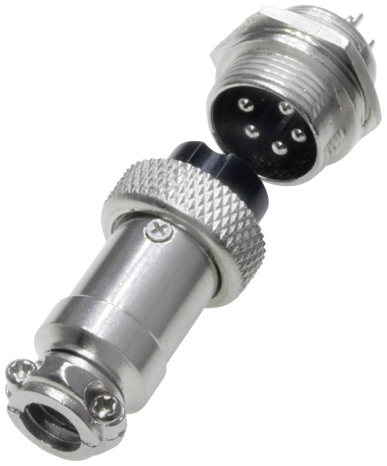 Pollin 453554 Rundsteckverbinder Buchse, Einbau, Stecker Gesamtpolzahl: 5 1 Set