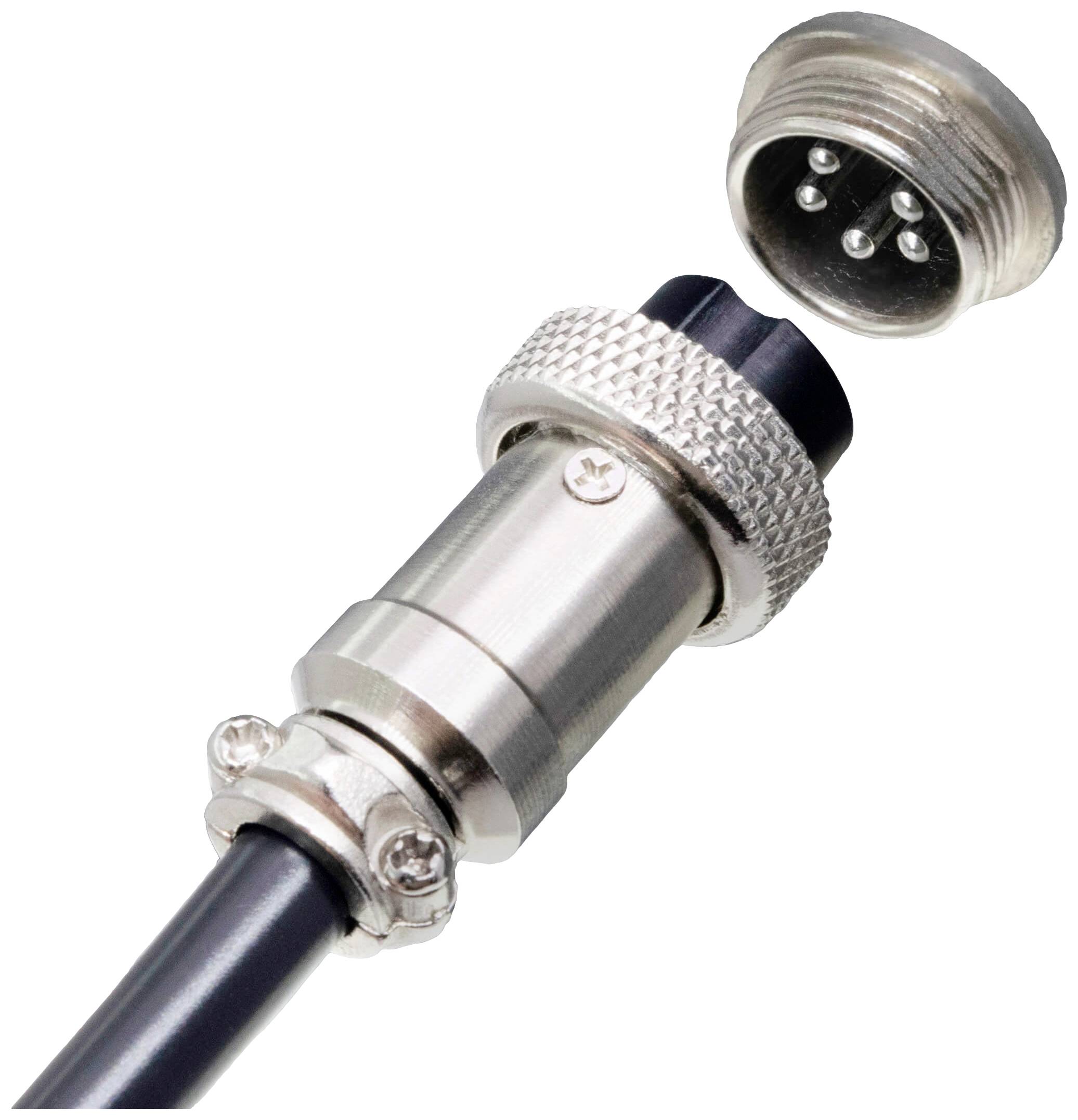 Pollin 453554 Rundsteckverbinder Buchse, Einbau, Stecker Gesamtpolzahl: 5 1 Set