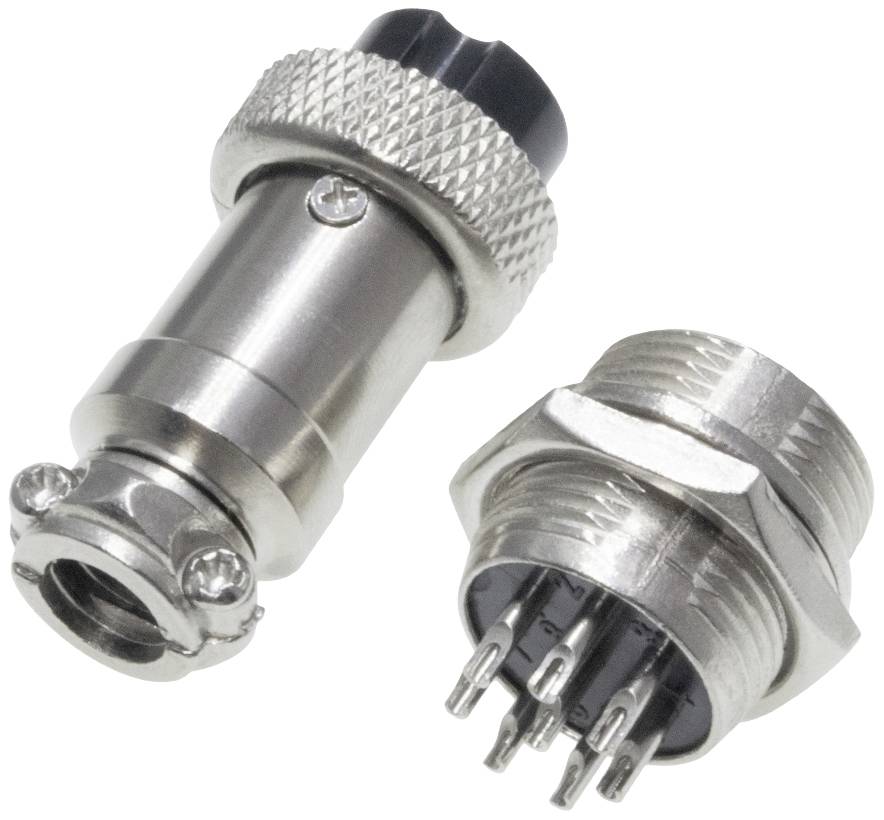 Pollin 453557 Rundsteckverbinder Buchse, Einbau, Stecker Gesamtpolzahl: 8 1 Set