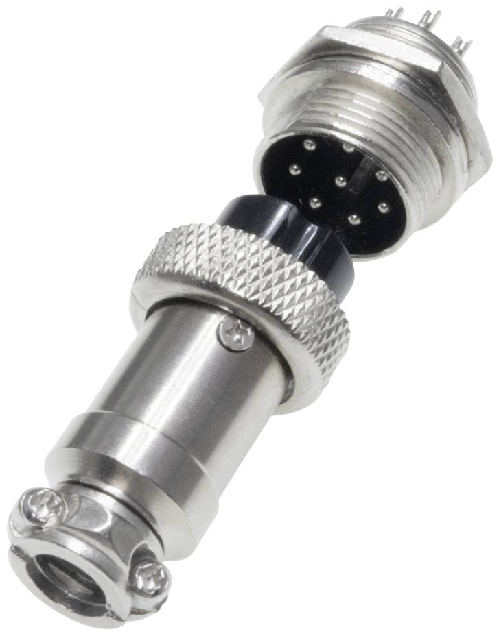 Pollin 453557 Rundsteckverbinder Buchse, Einbau, Stecker Gesamtpolzahl: 8 1 Set