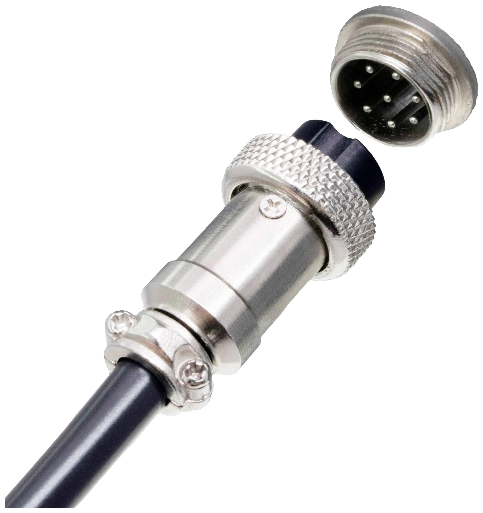 Pollin 453557 Rundsteckverbinder Buchse, Einbau, Stecker Gesamtpolzahl: 8 1 Set