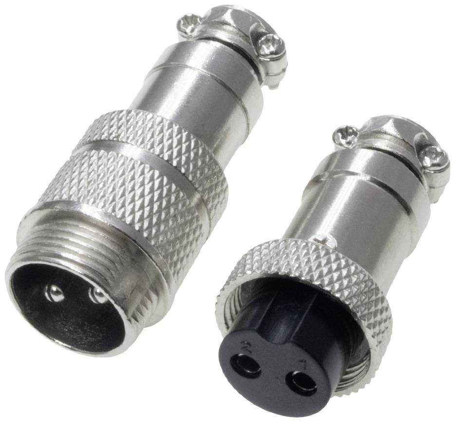 Pollin 453560 Rundsteckverbinder Stecker, Buchse Gesamtpolzahl: 2 1 Set
