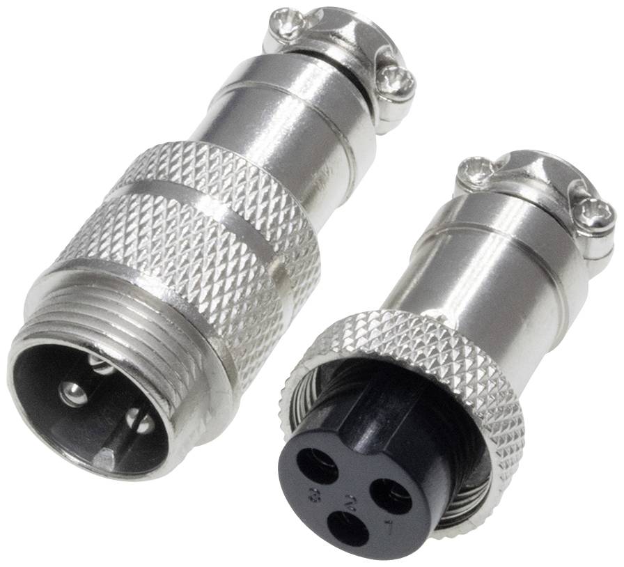 Pollin 453561 Rundsteckverbinder Stecker, Buchse Gesamtpolzahl: 3 1 Set