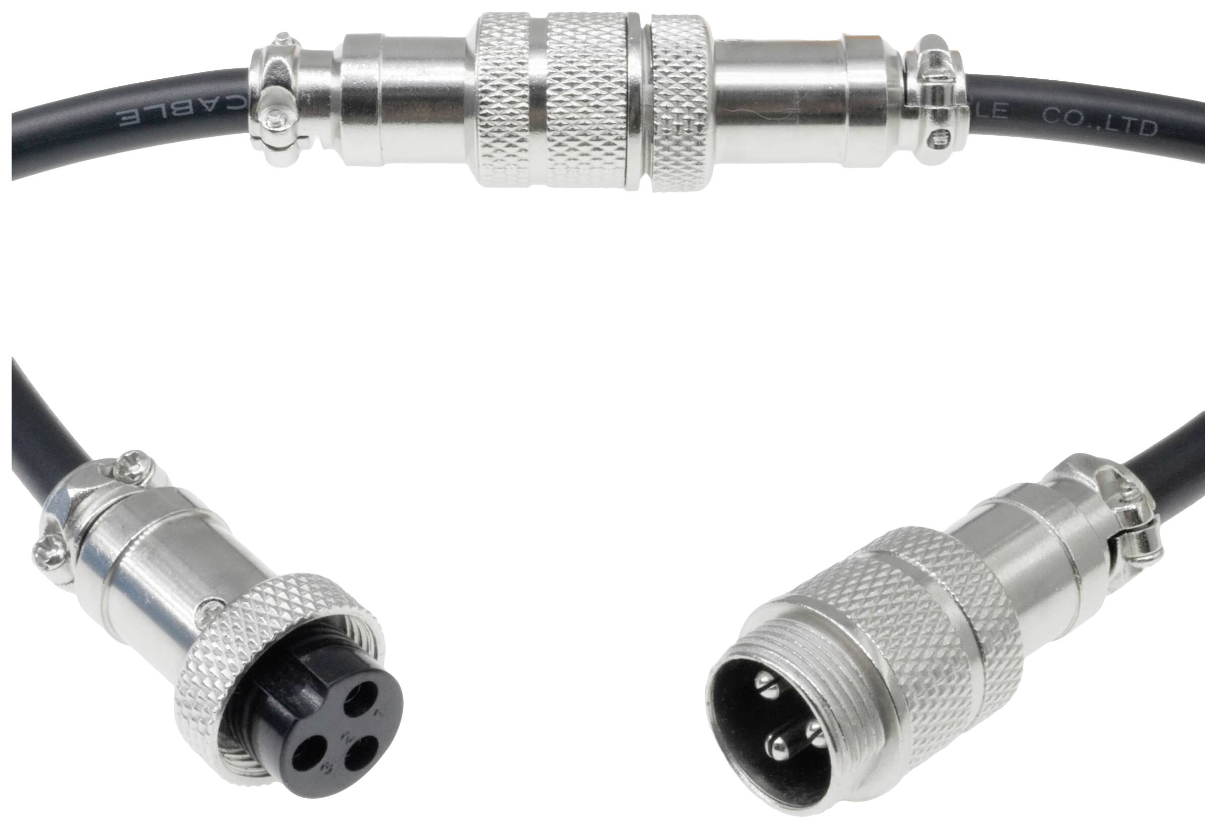 Pollin 453561 Rundsteckverbinder Stecker, Buchse Gesamtpolzahl: 3 1 Set