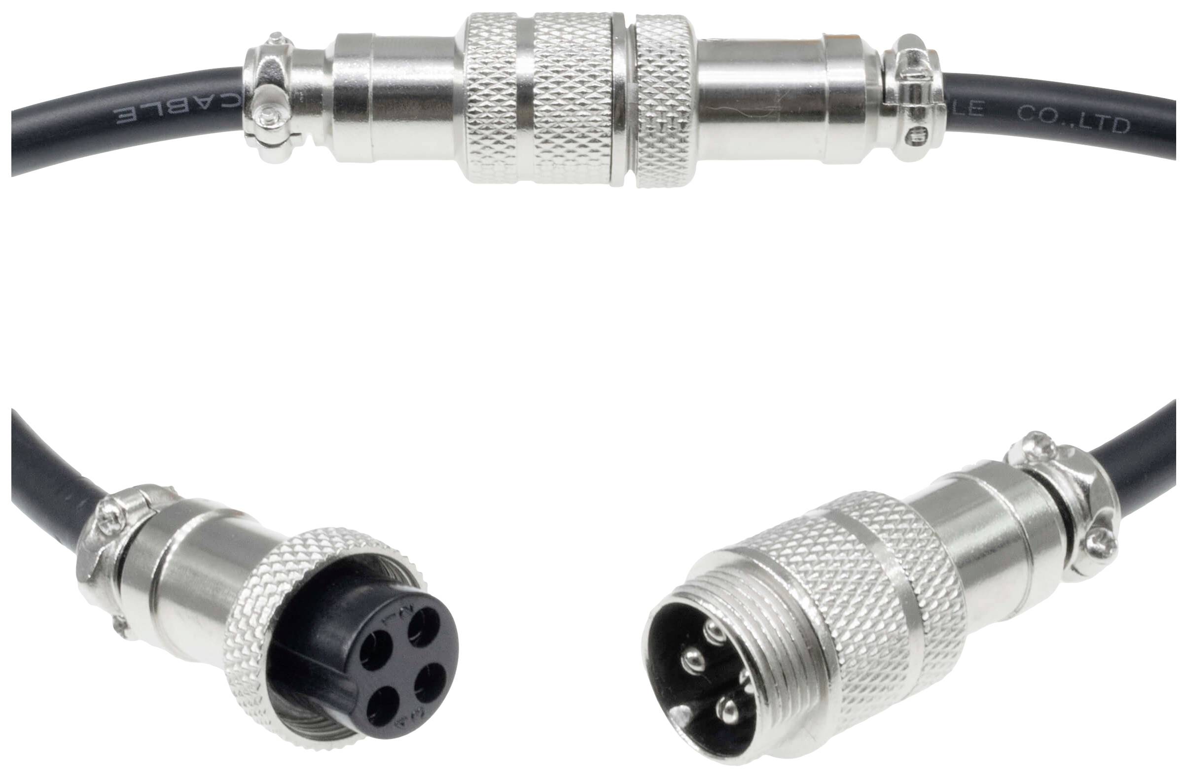 Pollin 453562 Rundsteckverbinder Stecker, Buchse Gesamtpolzahl: 4 1 Set