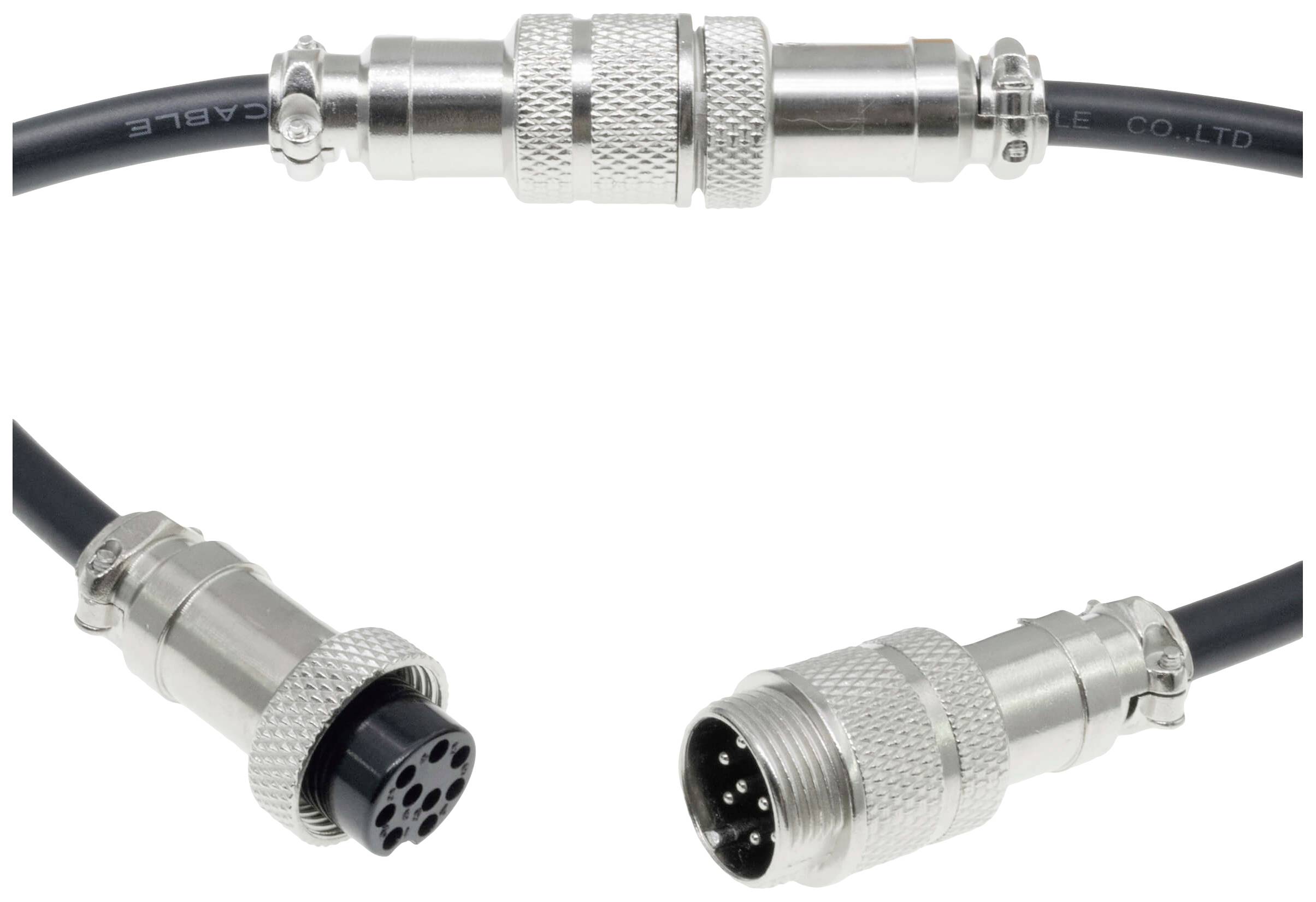 Pollin 453567 Rundsteckverbinder Stecker, Buchse Gesamtpolzahl: 9 1 Set